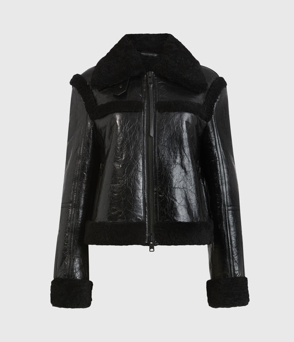 all saints alto shearling jacket