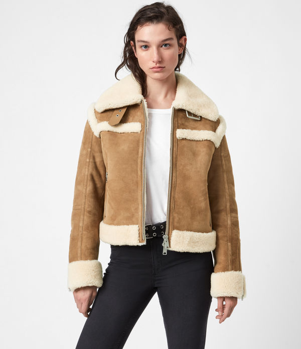 all saints alto shearling jacket