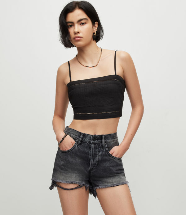 Whitley Broderie Ladder Trim Cropped Top
