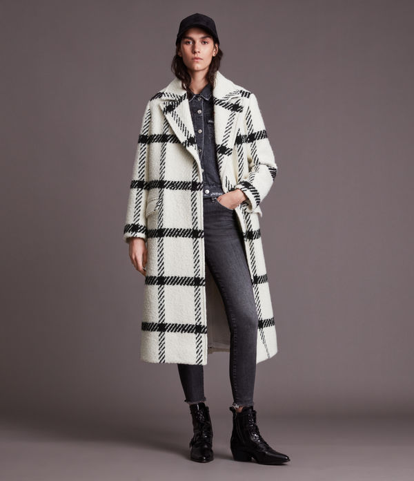 mabel wool blend check coat