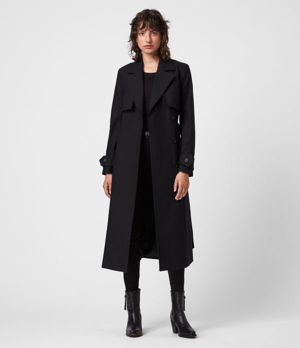 all saints leni check coat