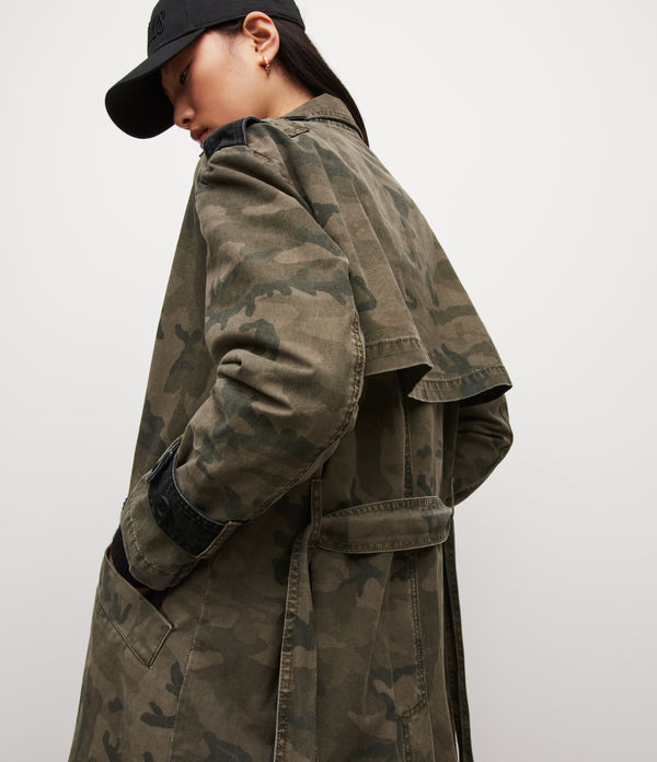 Smilla Camouflage Denim Trench Coat