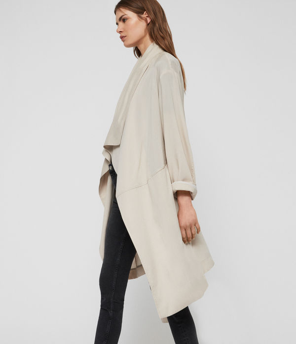 all saints beige coat