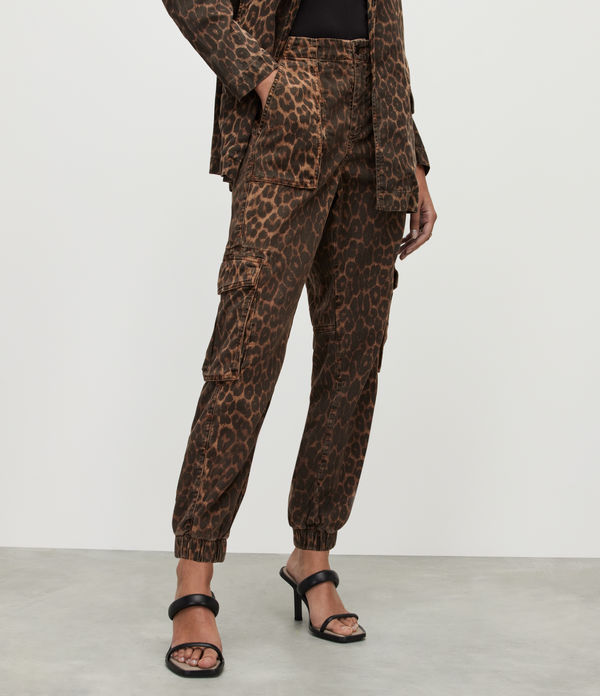 Frieda Leopard Print Cargo Pants