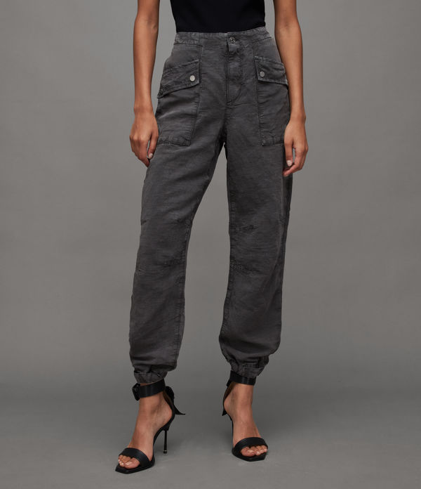 Val High-Rise Tapered Linen Pants