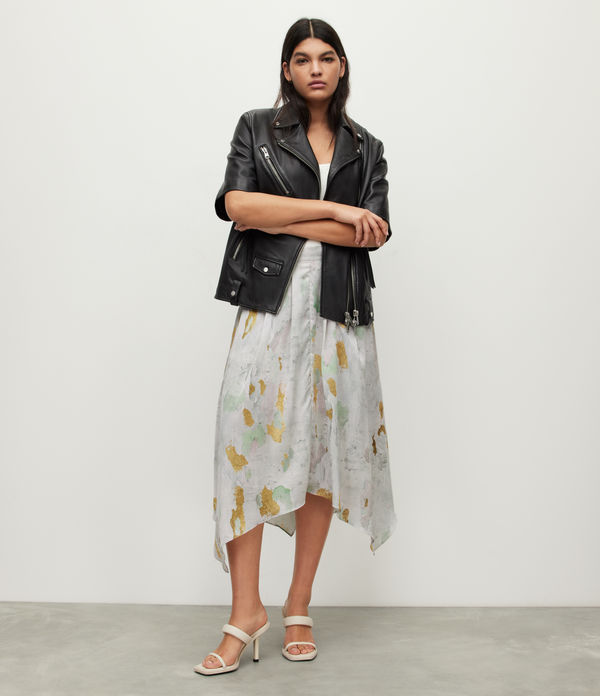 Greta Paola Asymmetric Midi Skirt