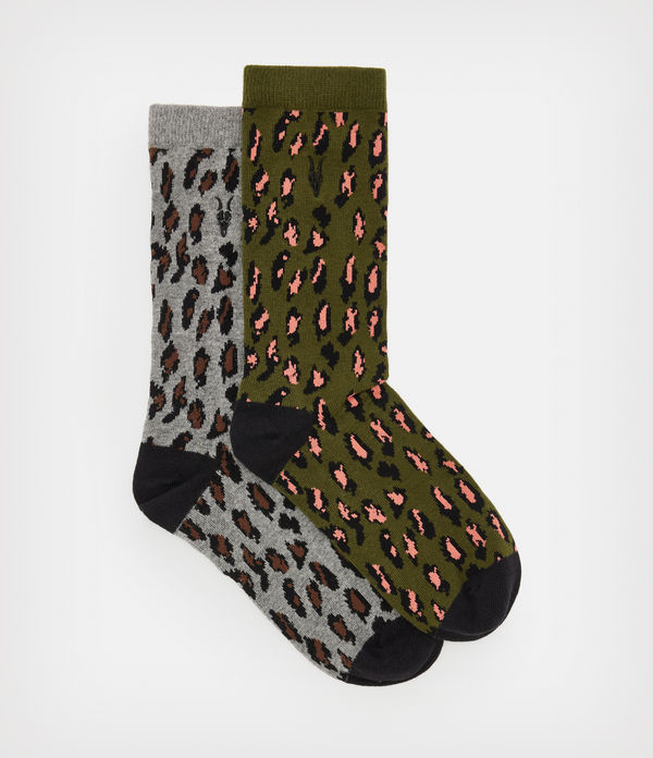 Leopard Jaquard 2 Pack Socken