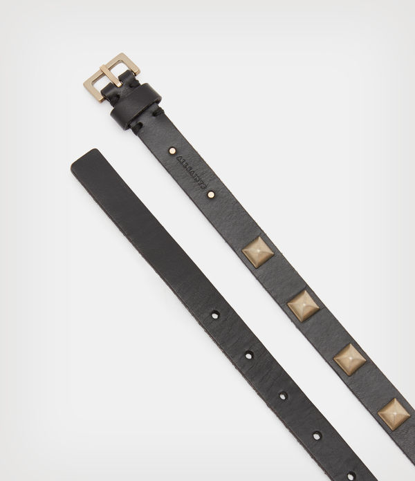 Sonia Skinny Studded Leather Belt