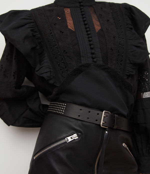 Rhonda AllSaints Leather Studded Belt