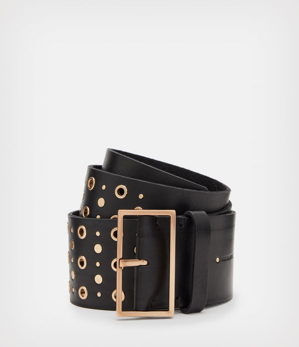 Ray Leather Studded Wide Belt