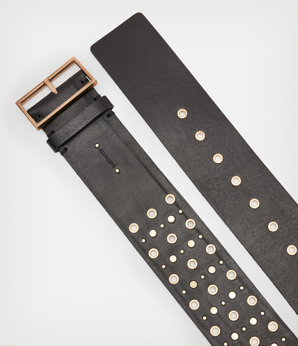 Ray Leather Studded Wide Belt
