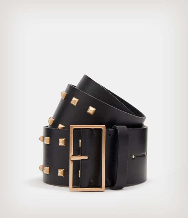 Maxie Leather Studded Wide Belt