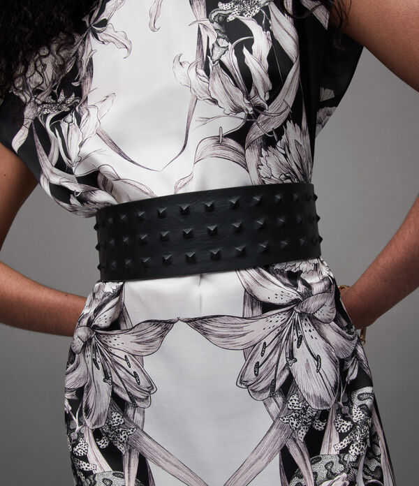 Lara Studded Leather Waist Belt