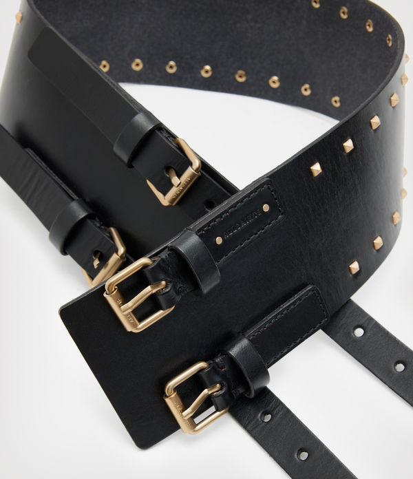Maxie Leather Studded Double Belt