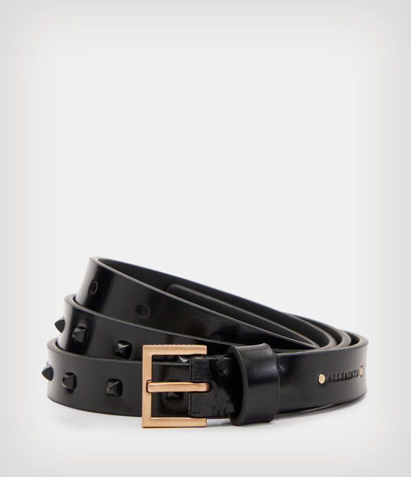 Maxie Studded Skinny Leather Belt