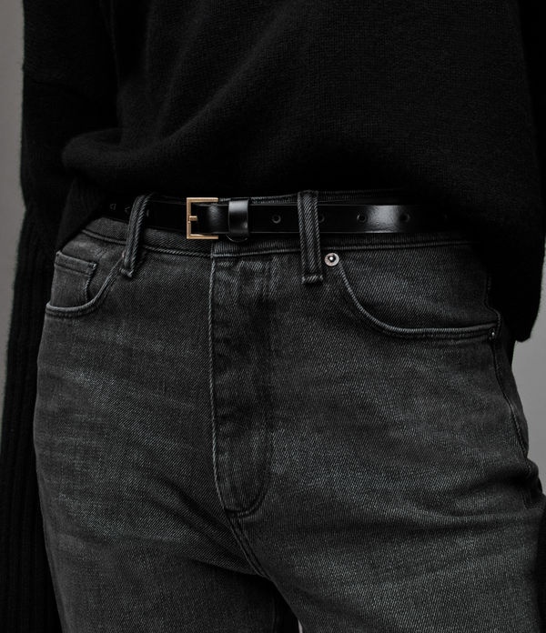 Maxie Studded Skinny Leather Belt
