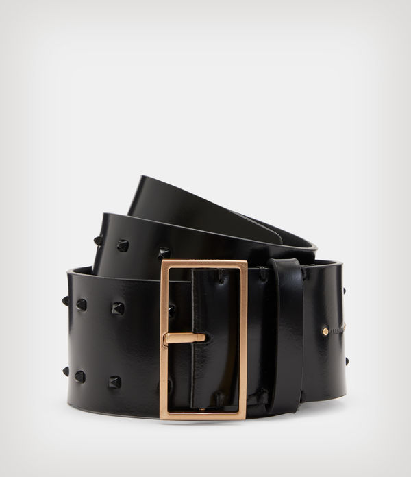 Maxie Studded Wide Leather Belt