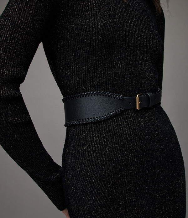Alba Woven Wide Leather Belt