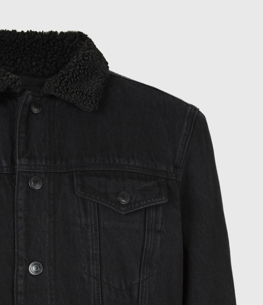 sherpa lined black denim jacket