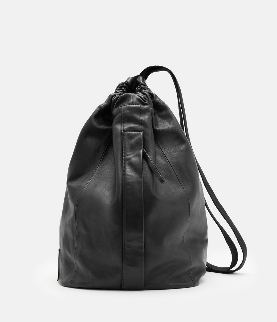 Mens Kaito Leather Duffle Sling Bag (black) - Image 1