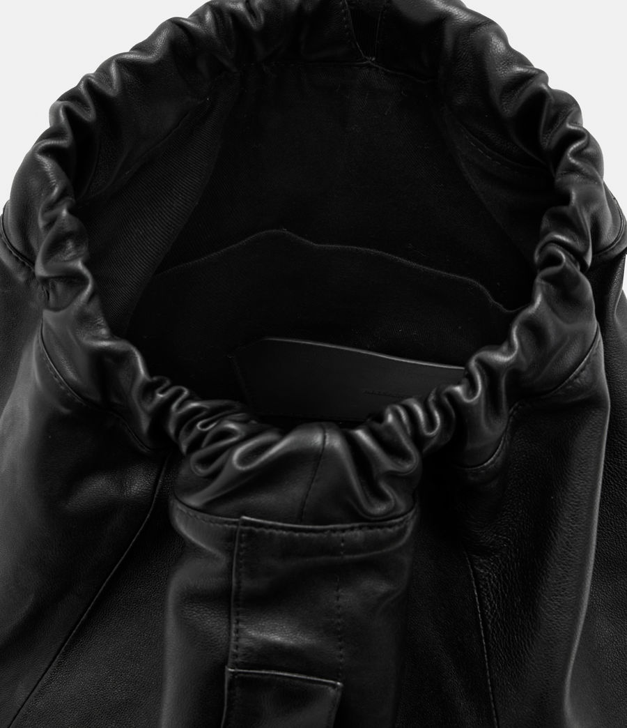 Mens Kaito Leather Duffle Sling Bag (black) - Image 3
