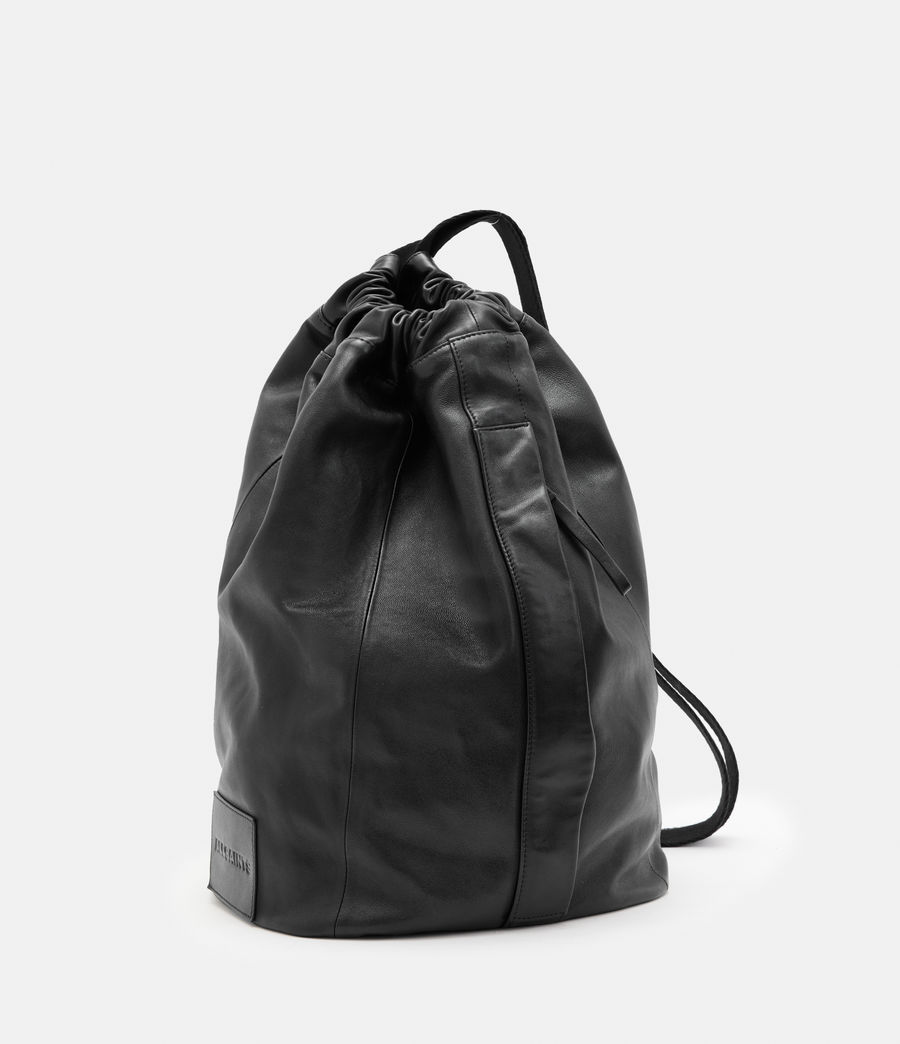 Mens Kaito Leather Duffle Sling Bag (black) - Image 4