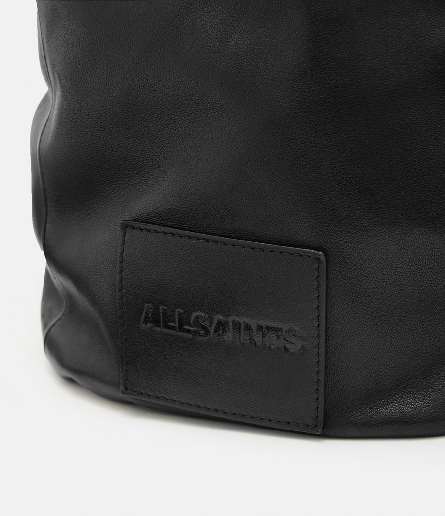 Mens Kaito Leather Duffle Sling Bag (black) - Image 5