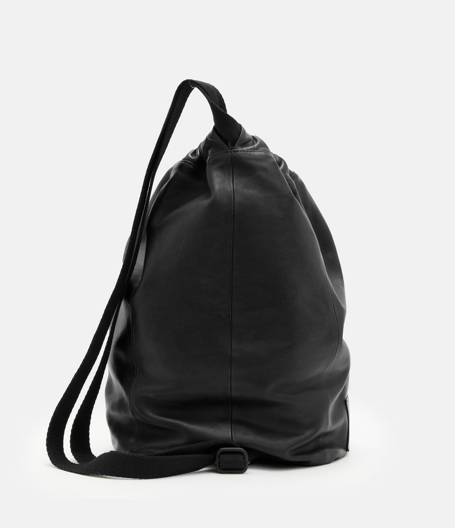 Mens Kaito Leather Duffle Sling Bag (black) - Image 6
