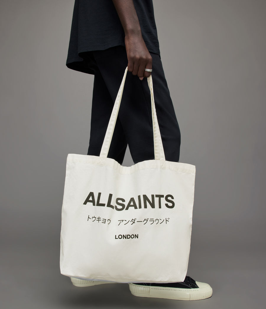ALLSAINTS CA: Mens Underground Shopper Tote Bag (chalk_black)