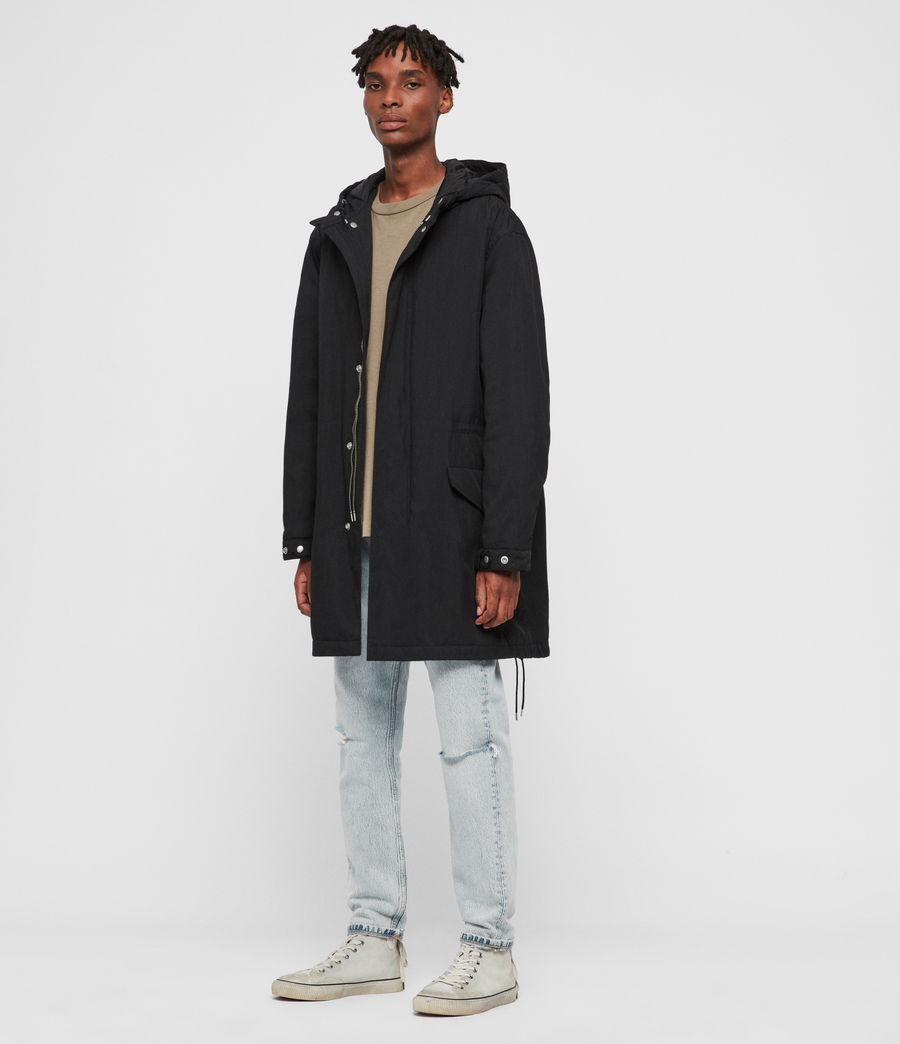 all saints black parka