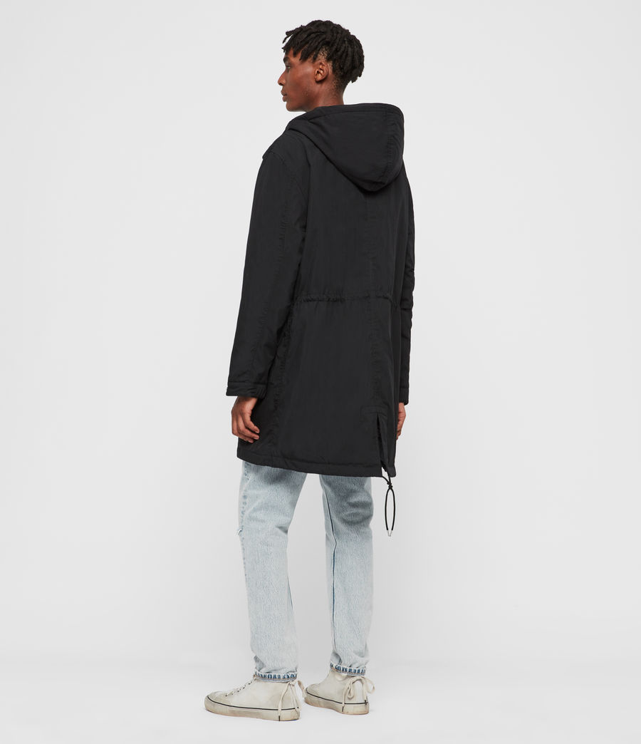 all saints black parka