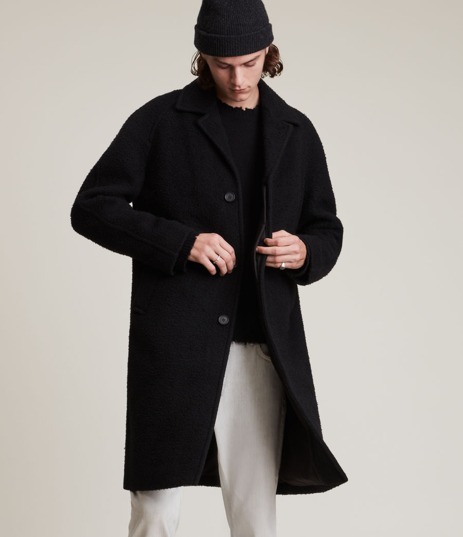Mens Derby Wool Blend Coat (black) - Image 1