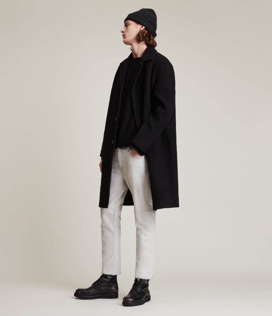 Mens Derby Wool Blend Coat (black) - Image 2