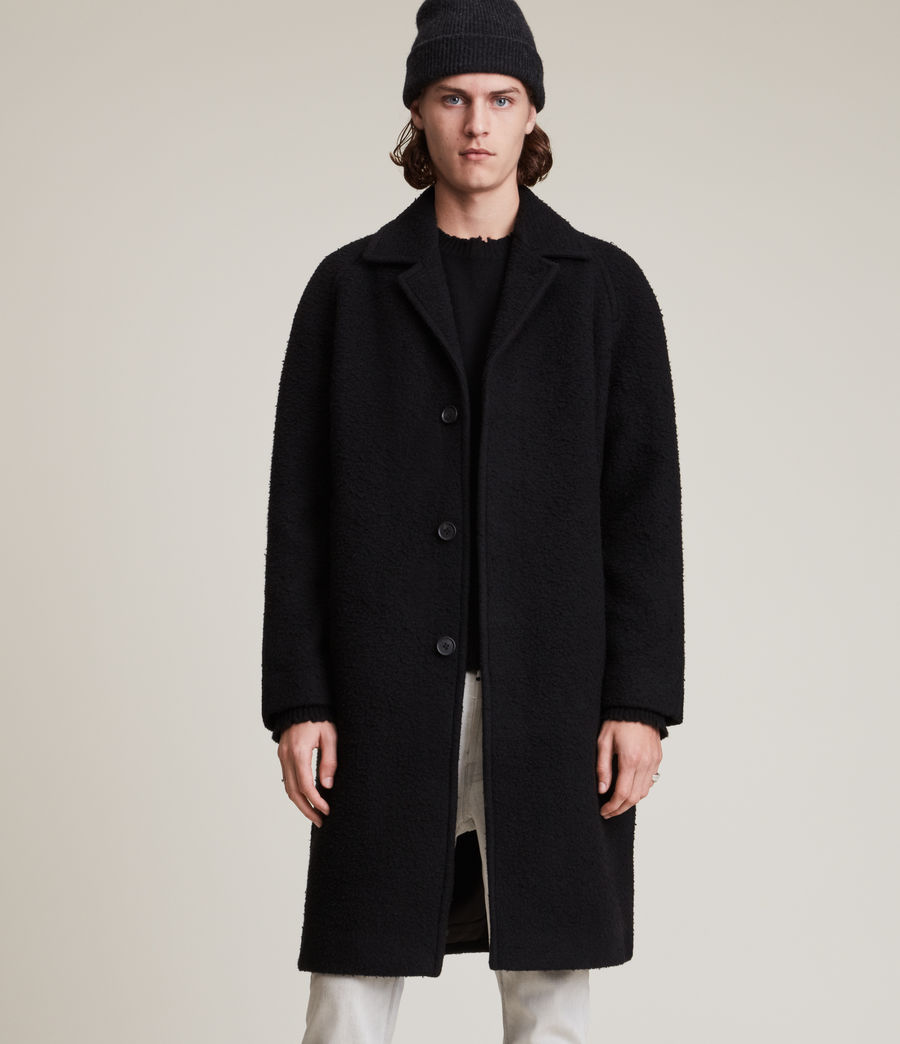 Mens Derby Wool Blend Coat (black) - Image 3