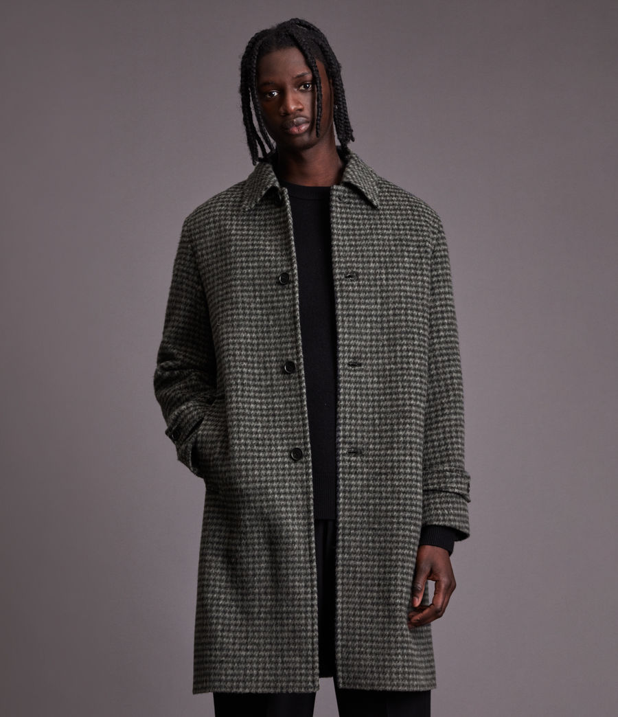 Men's Dahl Wool Blend Houndstooth Coat (charcoal) - Image 1
