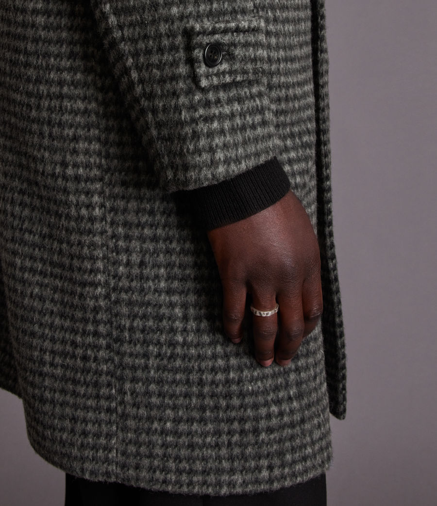 Men's Dahl Wool Blend Houndstooth Coat (charcoal) - Image 4