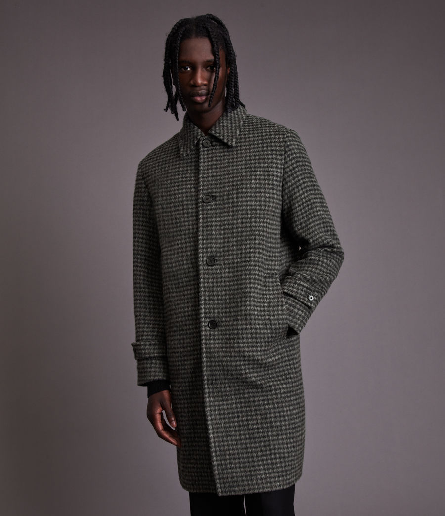 Men's Dahl Wool Blend Houndstooth Coat (charcoal) - Image 5