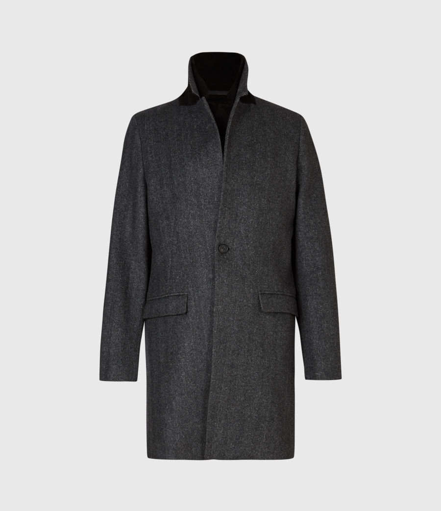 ALLSAINTS UK: Mens Morden Wool-Cashmere Blend Coat (charcoal)