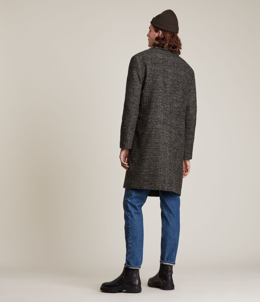 Men's Hare Wool Blend Check Coat (black_white) - Image 5