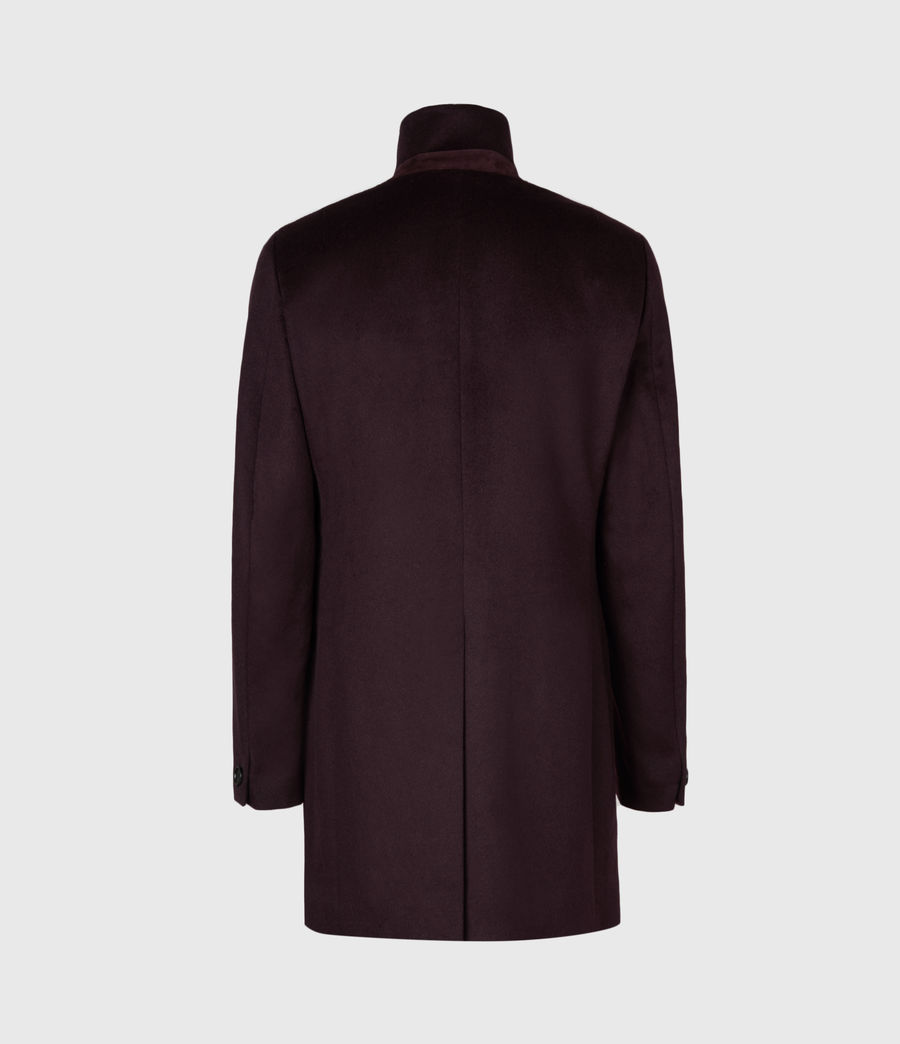 ALLSAINTS UK: Mens Manor Wool Coat (dark_garnet)