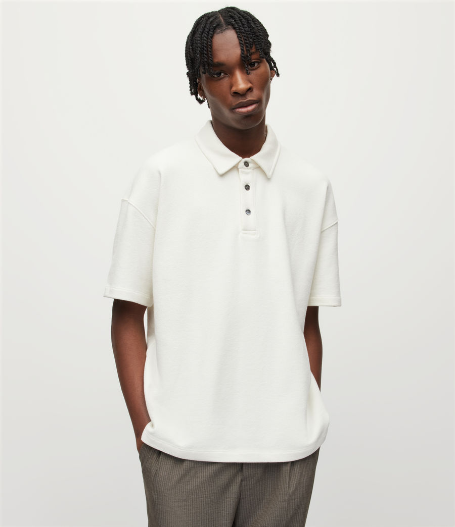 Mens Easton Oversized Polo Shirt (chalk_white) - Image 1