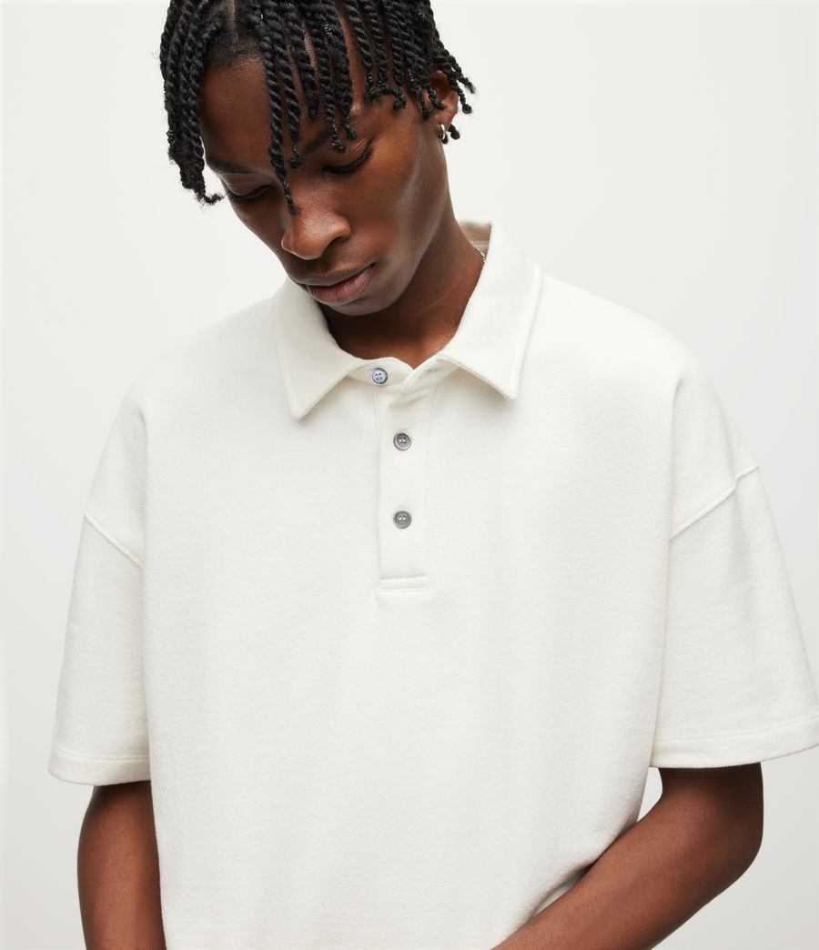 Mens Easton Oversized Polo Shirt (chalk_white) - Image 2