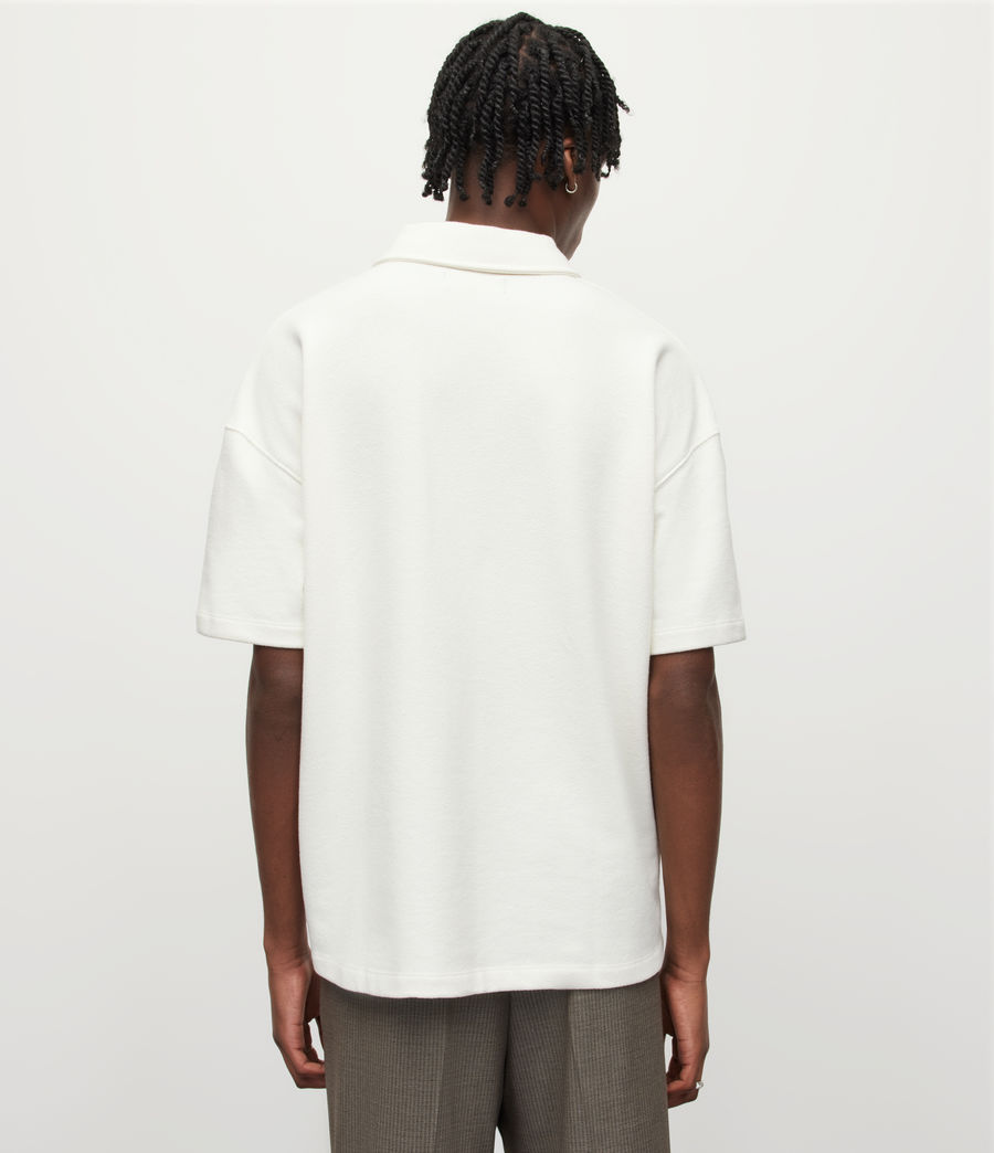 Mens Easton Oversized Polo Shirt (chalk_white) - Image 4