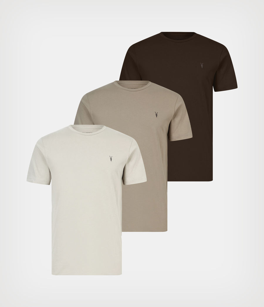 Herren Brace Crew T-Shirt 3 Pack (gry_toasted_brwn) - Image 1