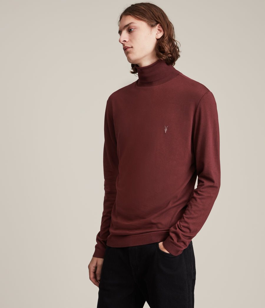 Mens Parlour Roll Neck Top (charred_red) - Image 1