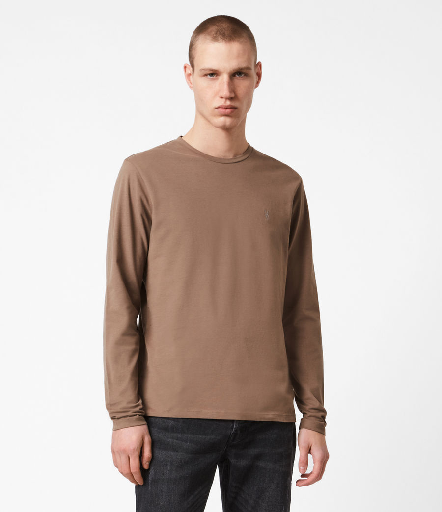 brown t shirt long sleeve