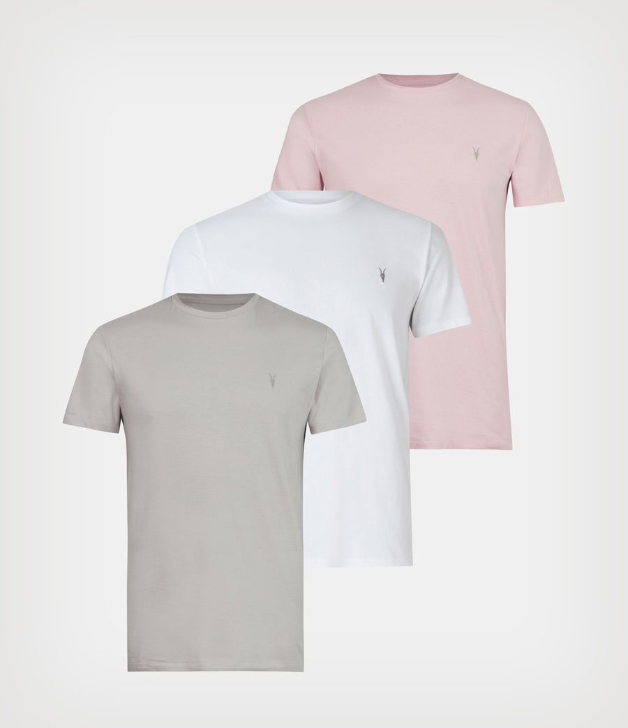 Herren Tonic Crew T-Shirt 3er Pack (pink_wht_ash_blue) - Image 1