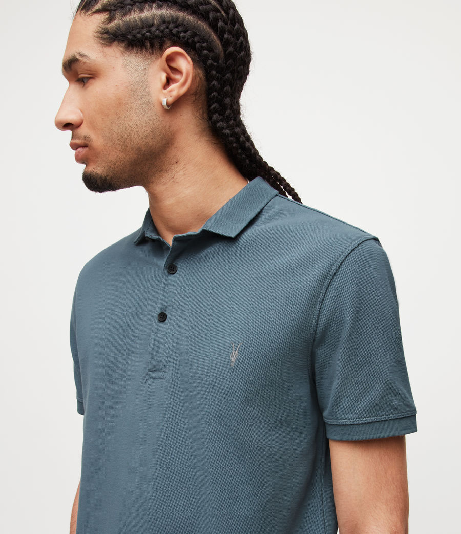 Mens Reform Short Sleeve Polo Shirt (aged_blue) - Image 2