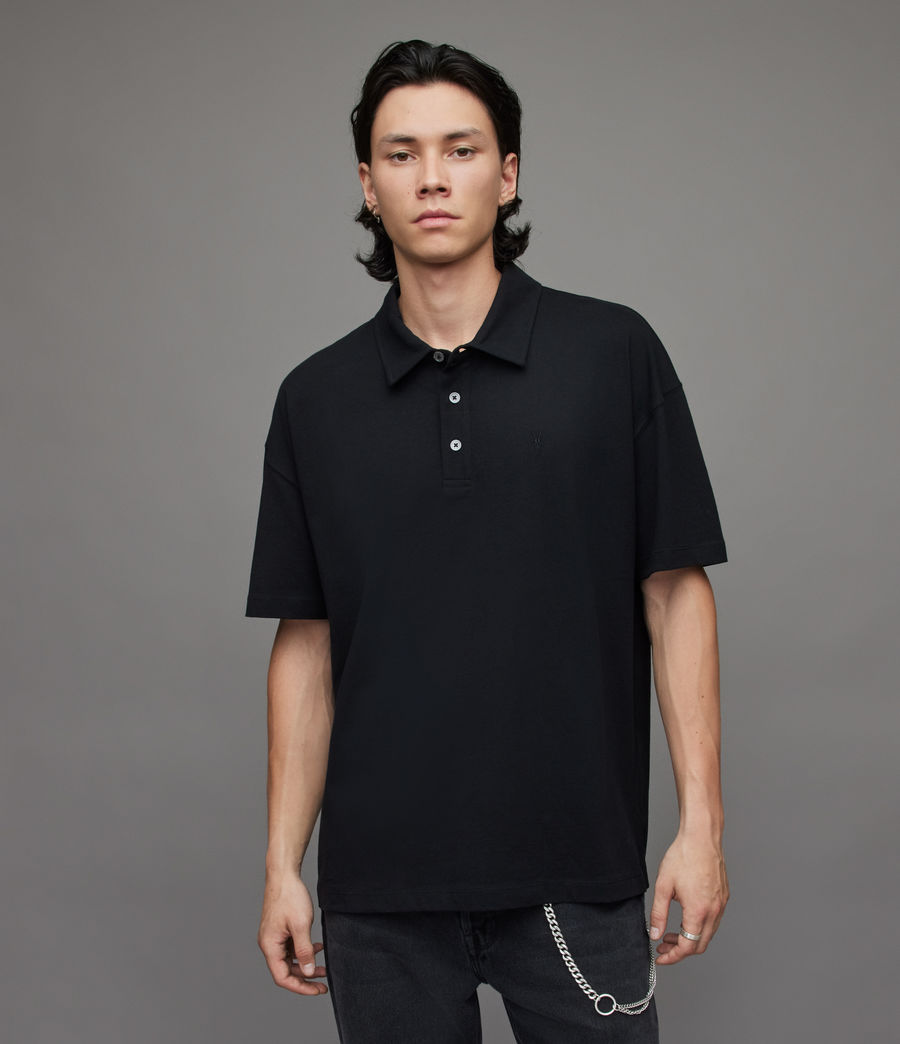 Herren Lex Short Sleeve Polo Shirt (jet_black) - Image 1