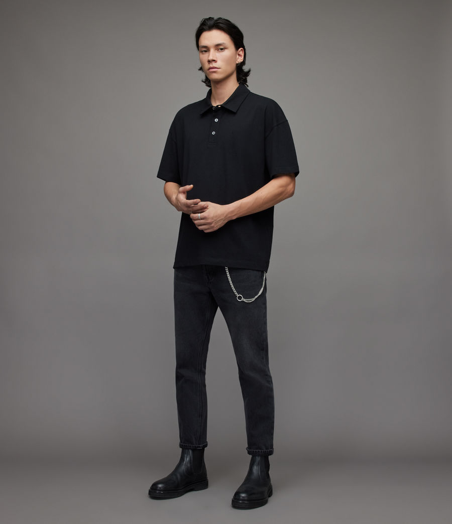 Herren Lex Short Sleeve Polo Shirt (jet_black) - Image 3